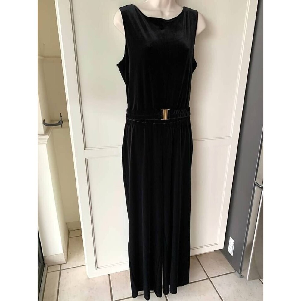 Chico’s  Black Velvet Sleeveless Jumpsuit NWT Chico's SZ 4 (18) 3(16) 3P 2P